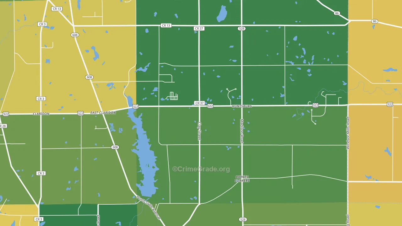 Huntsburg, OH Map of Arson Rates