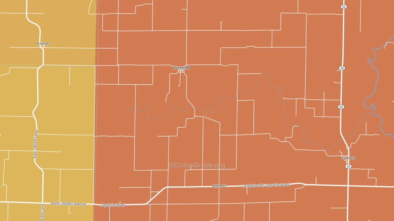 Huntsville, IL Map of Arson Rates