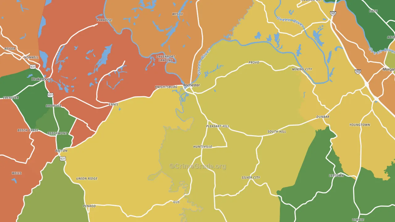 Huntsville, KY Map of Arson Rates