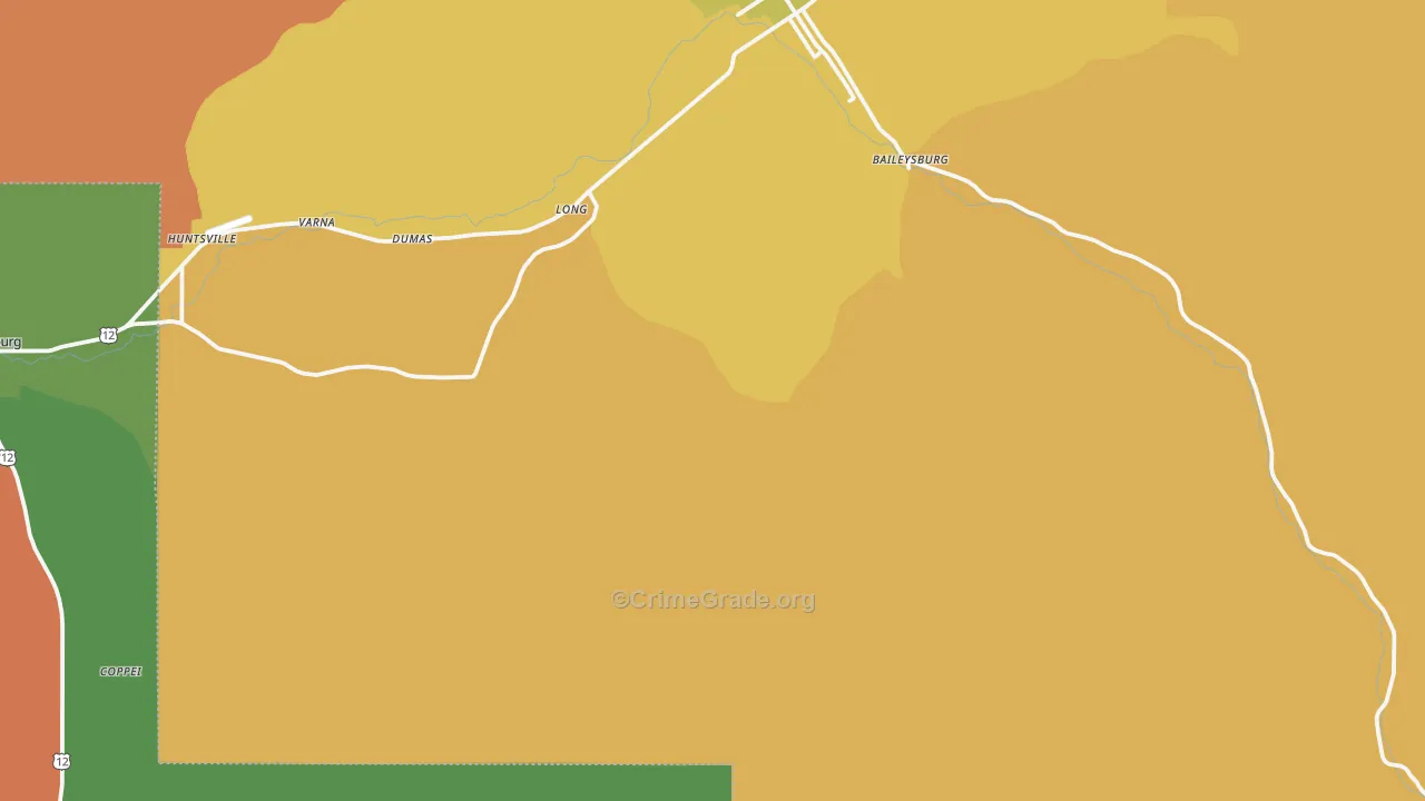 Huntsville, WA Map of Arson Rates