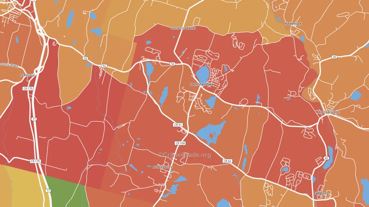 Hurleyville, NY Map of Arson Rates