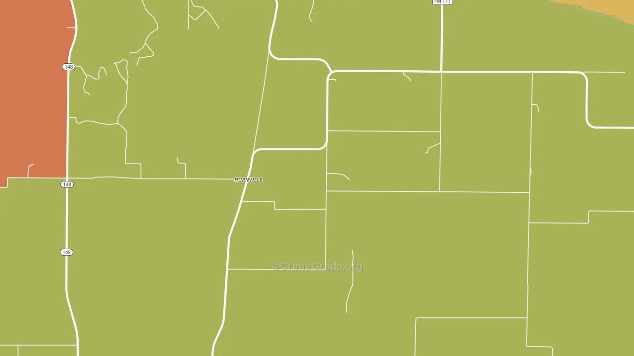Hurnville, TX Map of Arson Rates