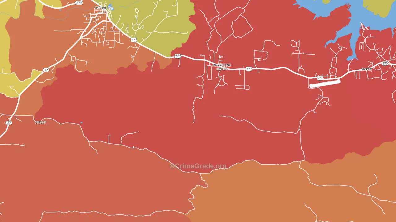 Hurricane Grove, AR Map of Arson Rates