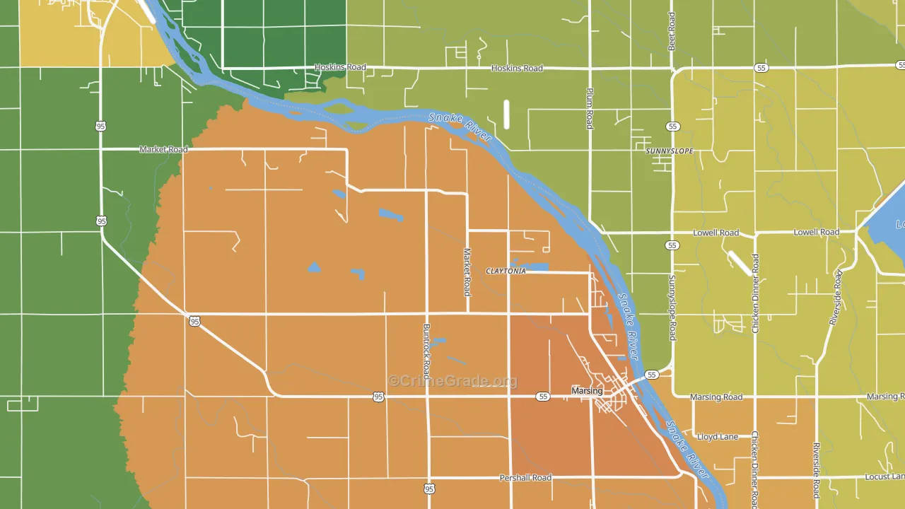 Huston, ID Map of Arson Rates