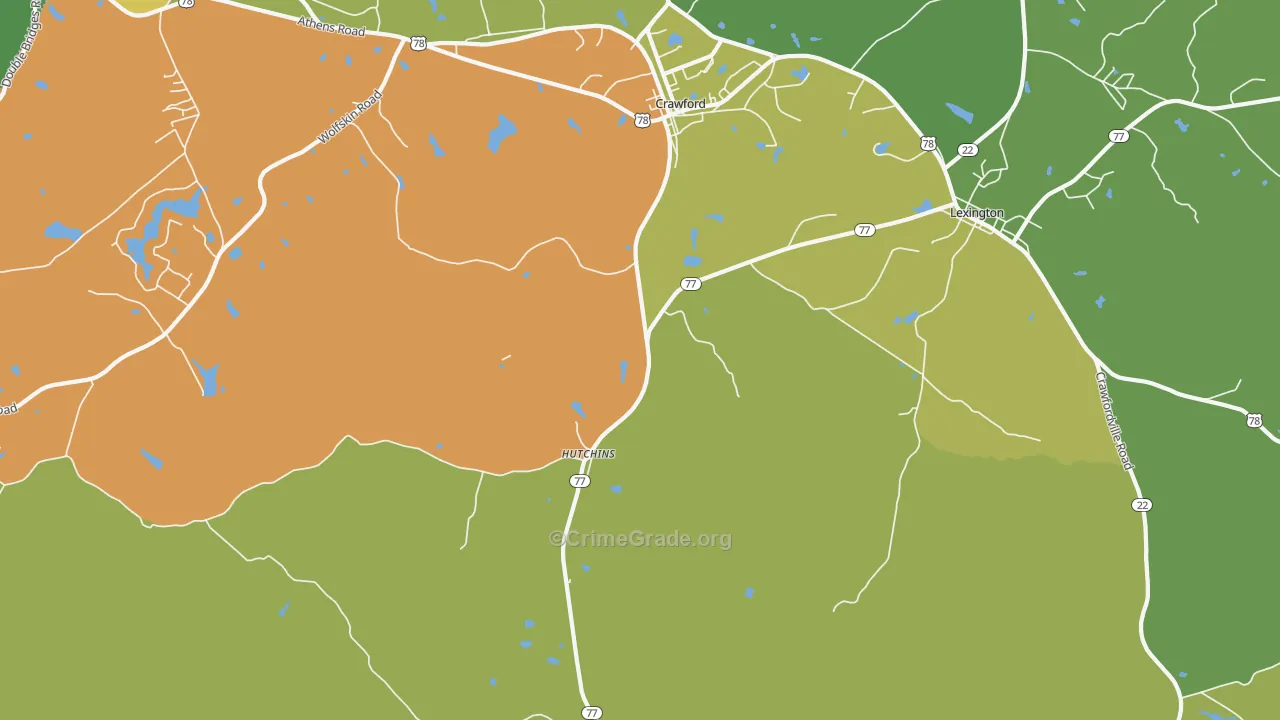 Hutchins, GA Map of Arson Rates