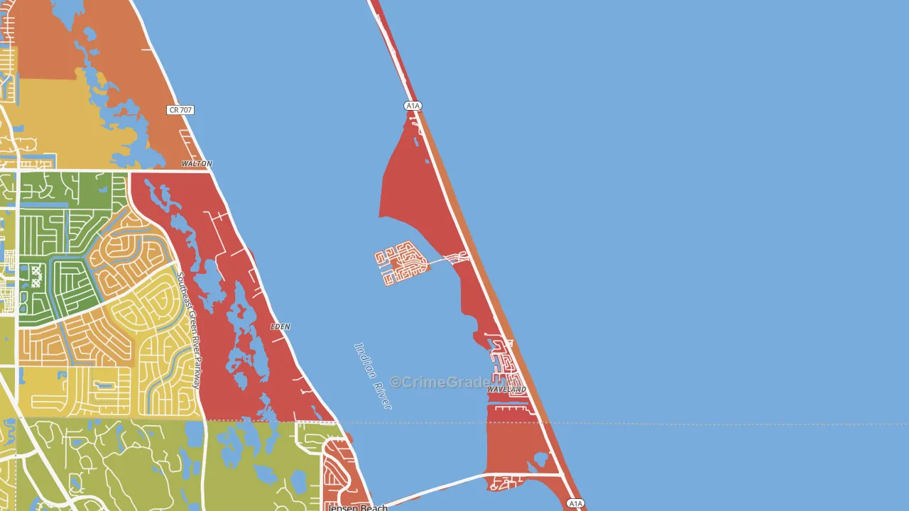 Hutchinson Island South, FL Map of Arson Rates