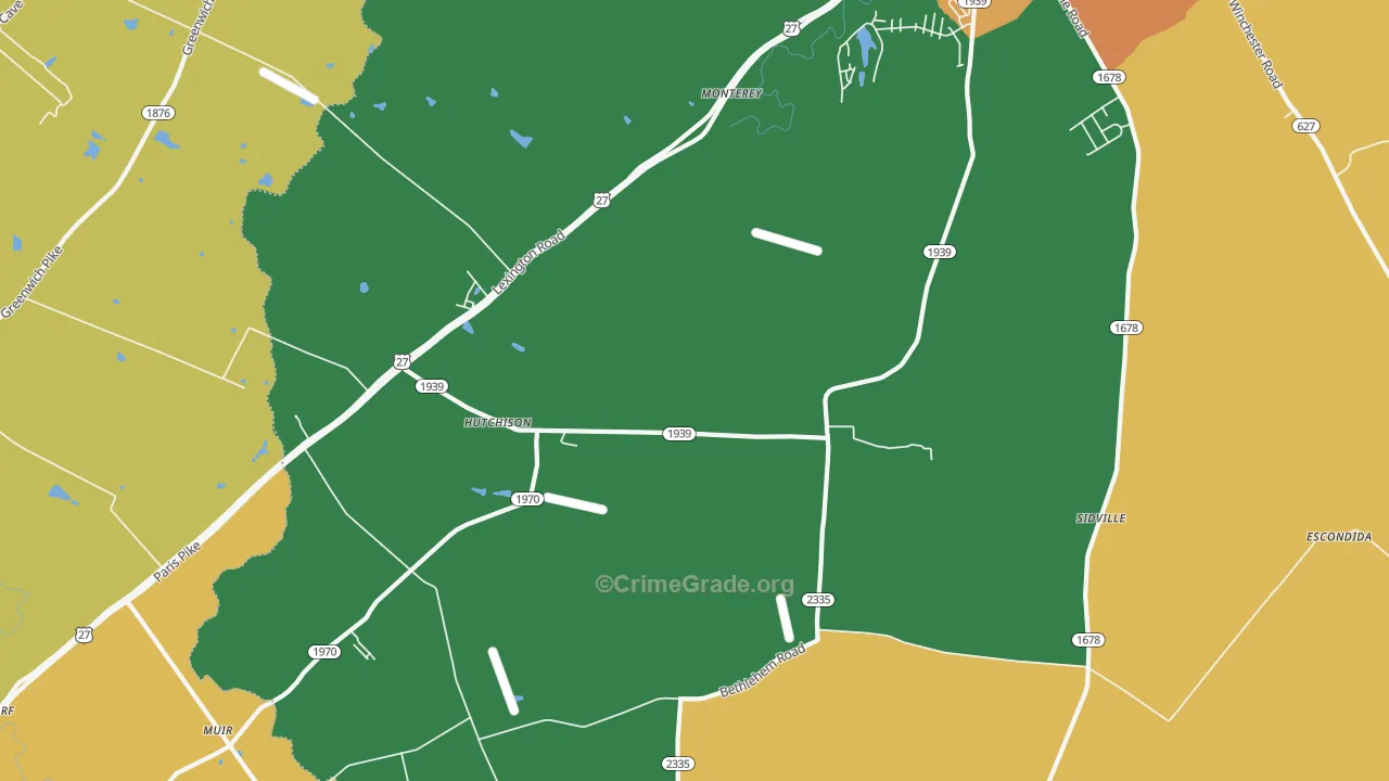 Hutchison, KY Map of Arson Rates