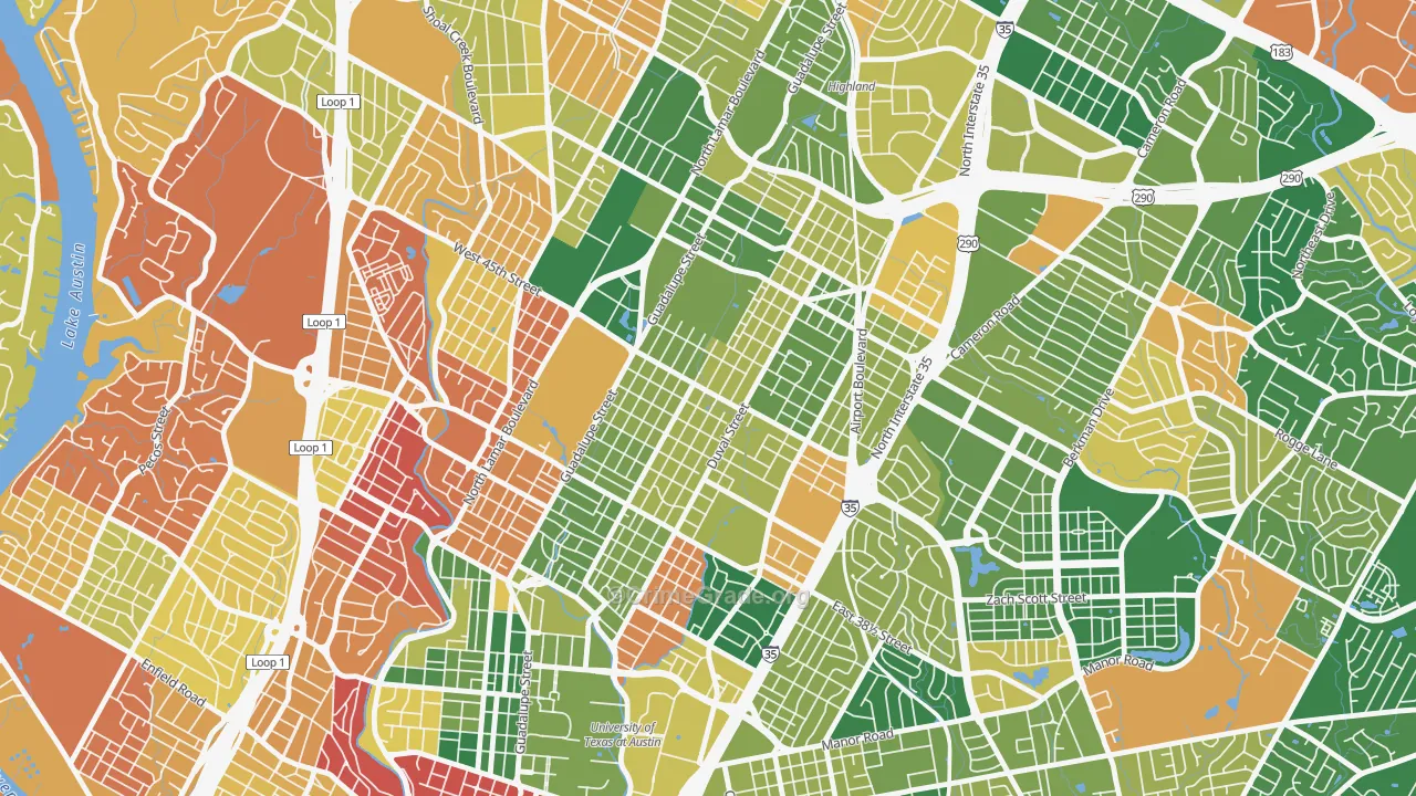 Hyde Park, Austin, TX Map of Arson Rates