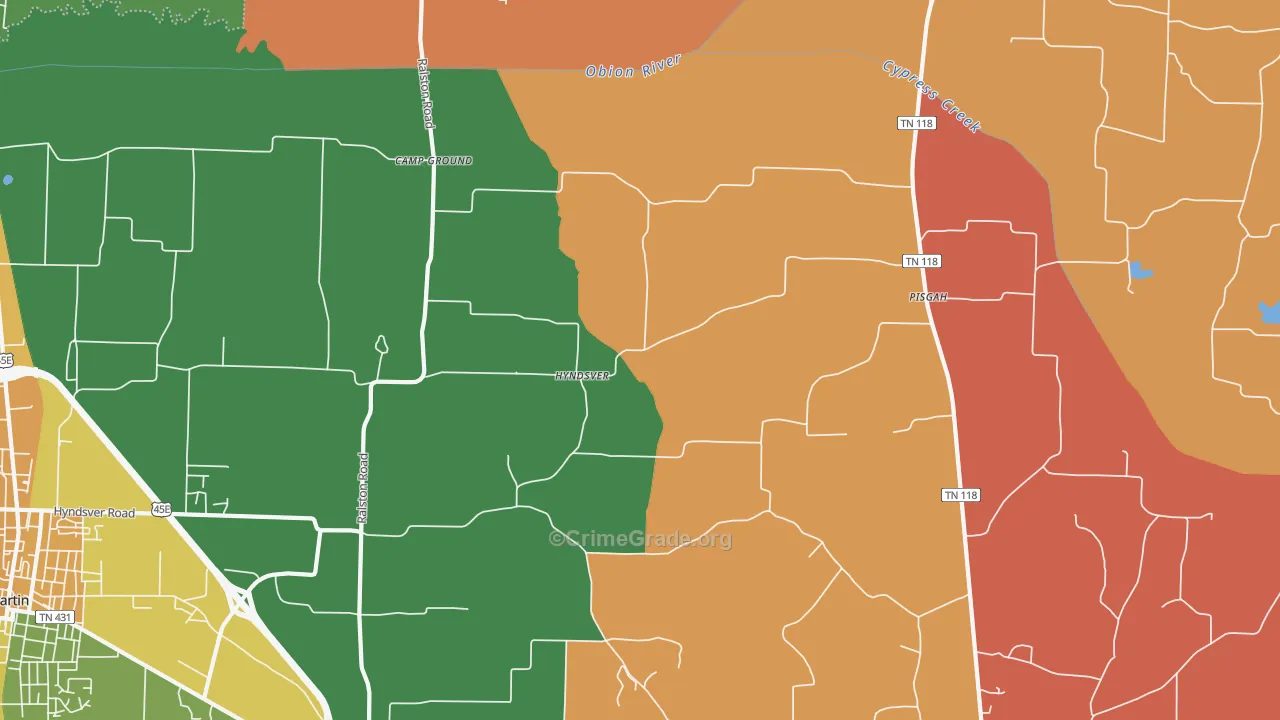 Hyndsver, TN Map of Arson Rates