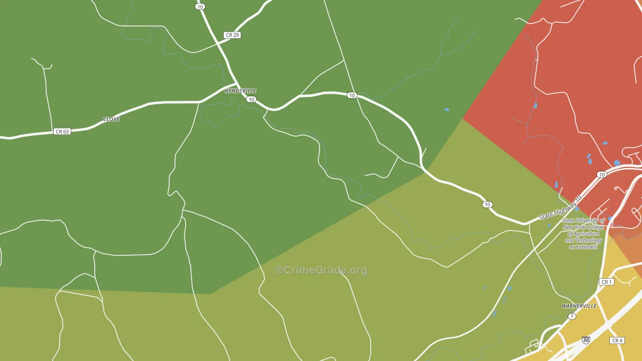 Hyndsville, NY Map of Arson Rates