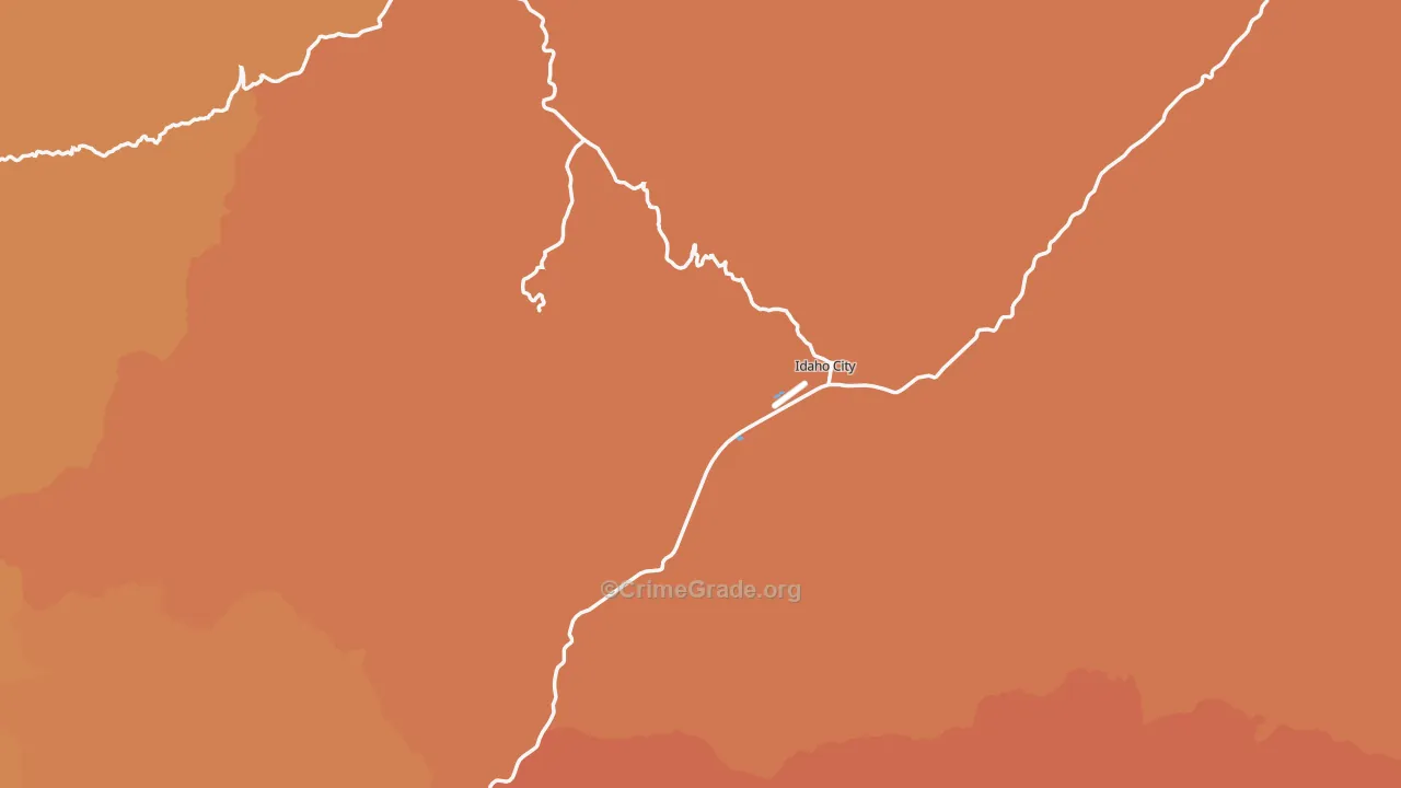 Idaho City, ID Map of Arson Rates