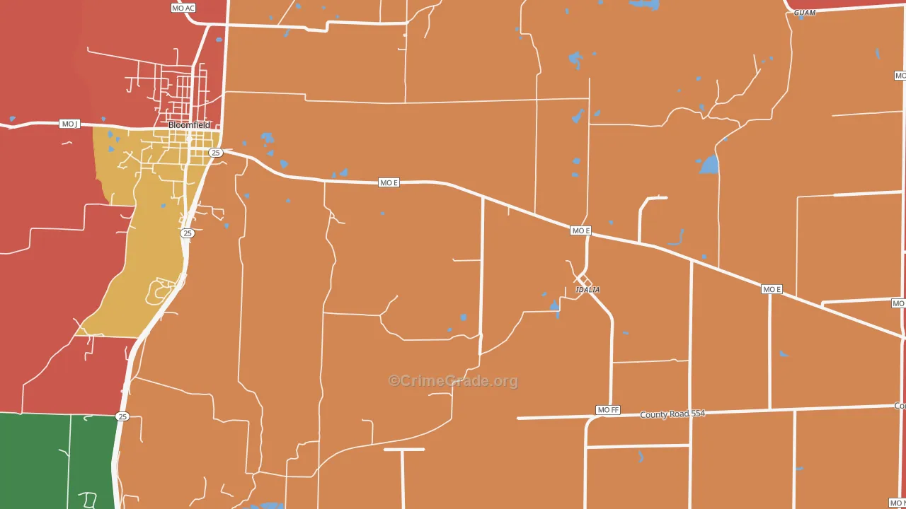 Idalia, MO Map of Arson Rates