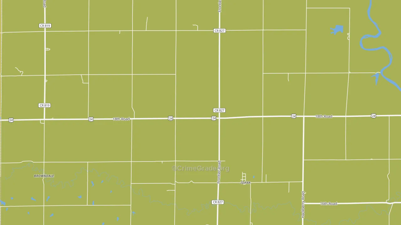 Idana, KS Map of Arson Rates