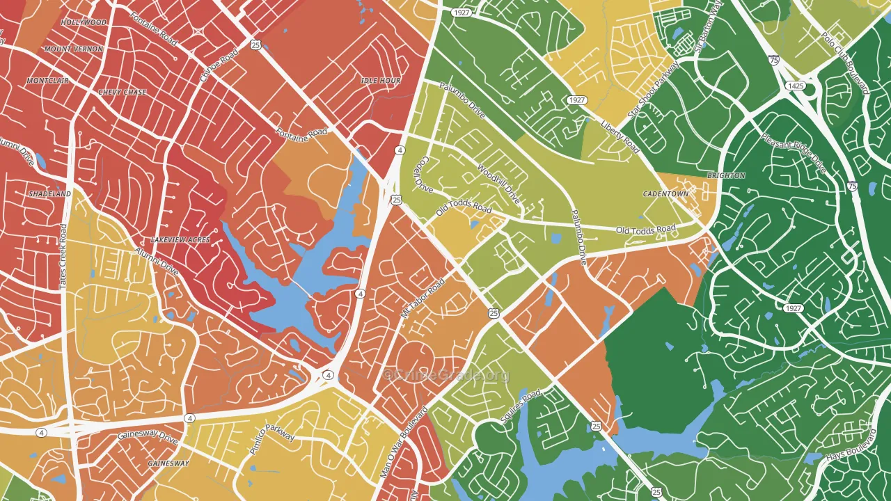 Idle Hour, Lexington, KY Map of Arson Rates
