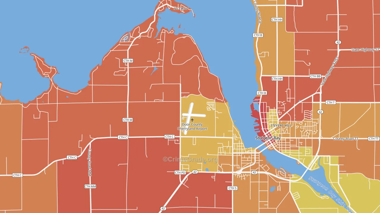 Idlewild, WI Map of Arson Rates
