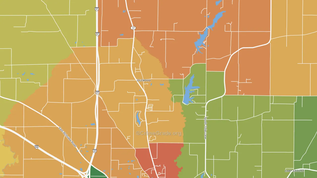 Idlewood, IL Map of Arson Rates
