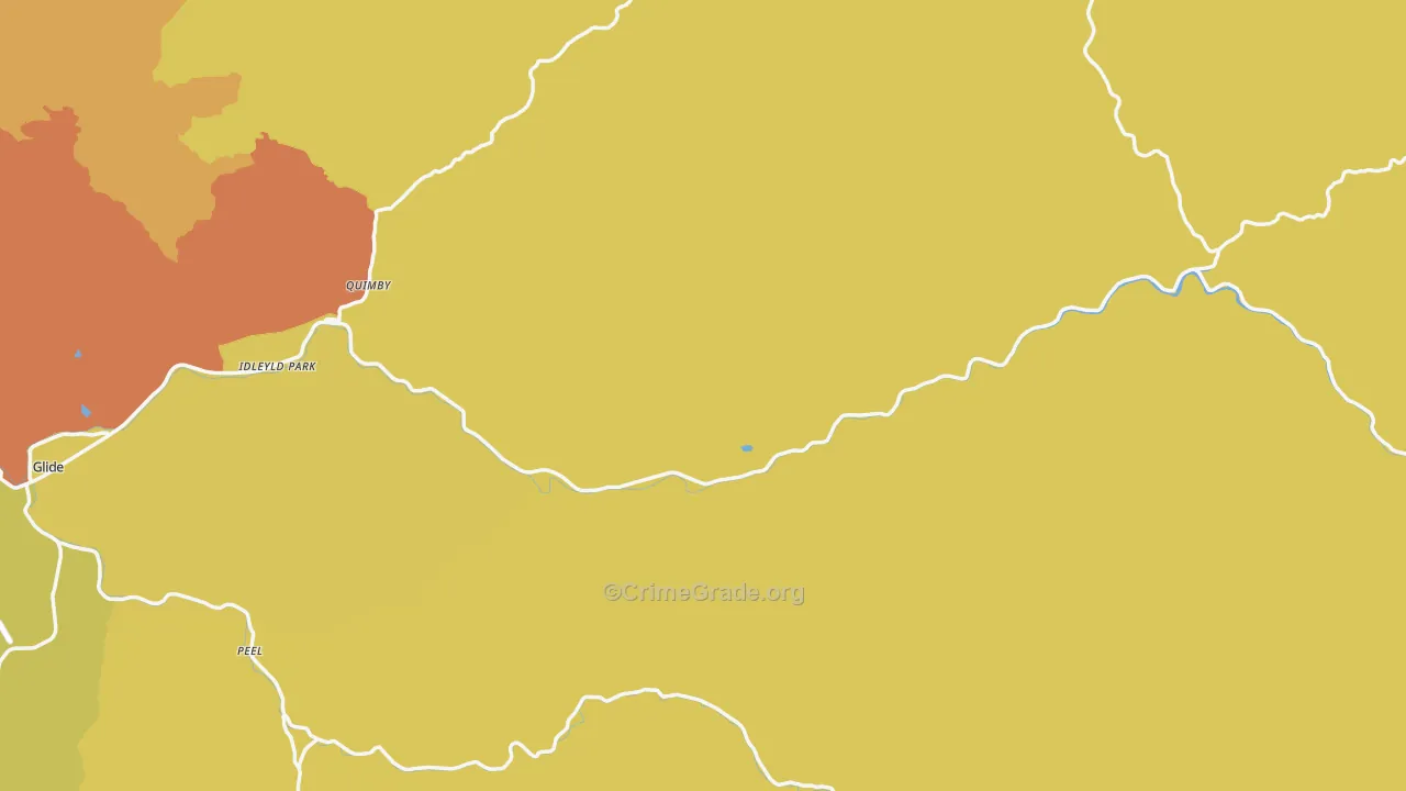 Idleyld Park, OR Map of Arson Rates