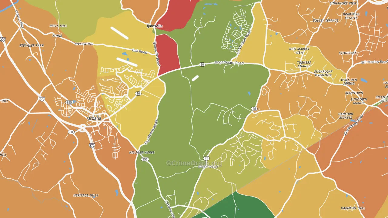 Ijamsville, MD Map of Arson Rates