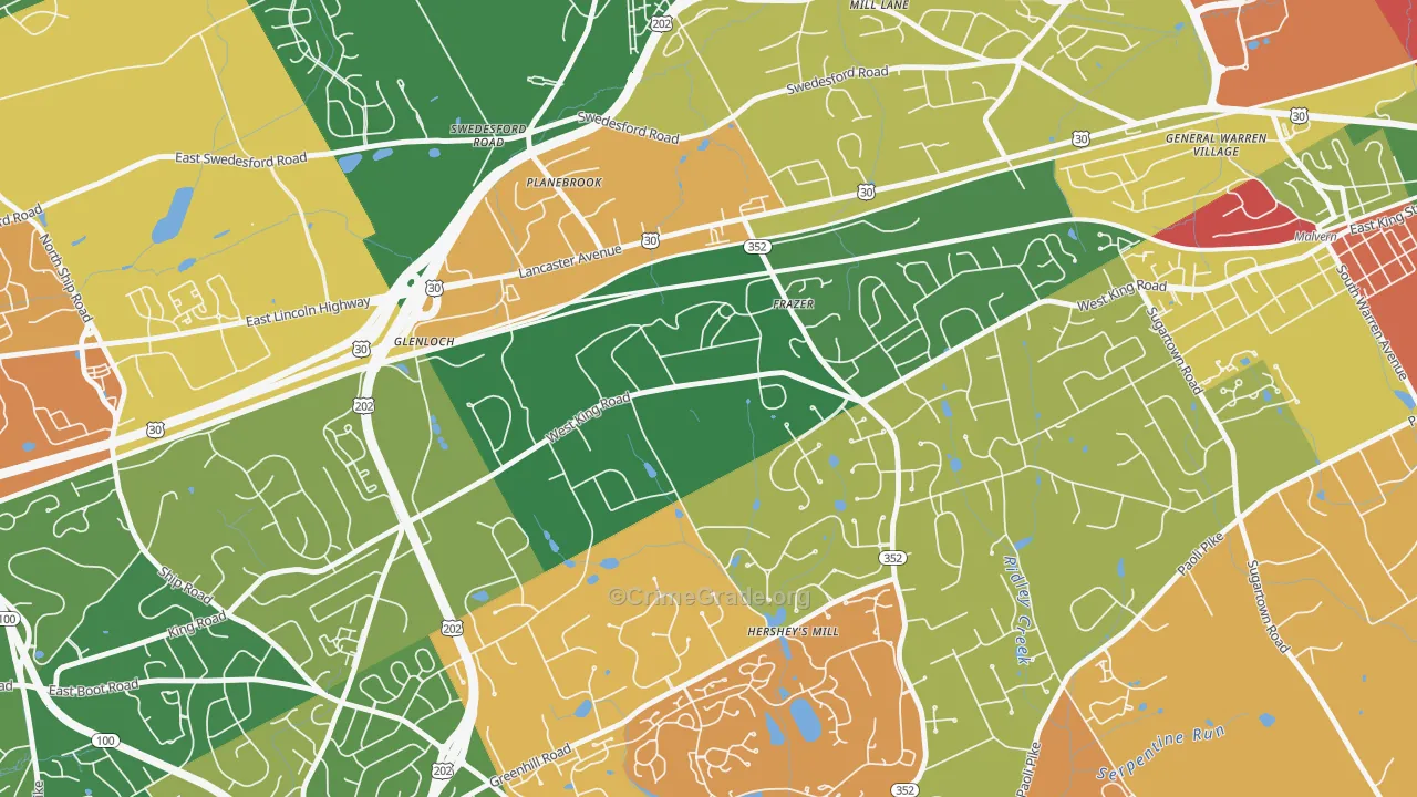 Immaculata, PA Map of Arson Rates
