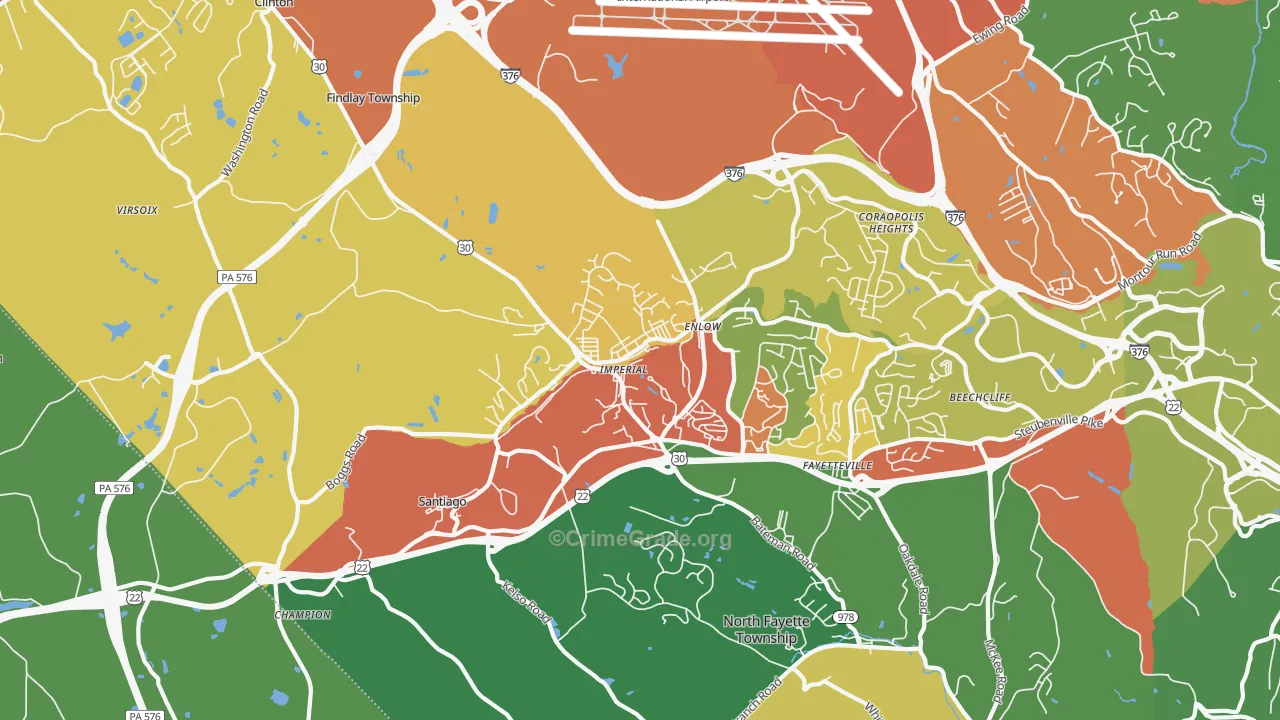 Imperial, PA Map of Arson Rates