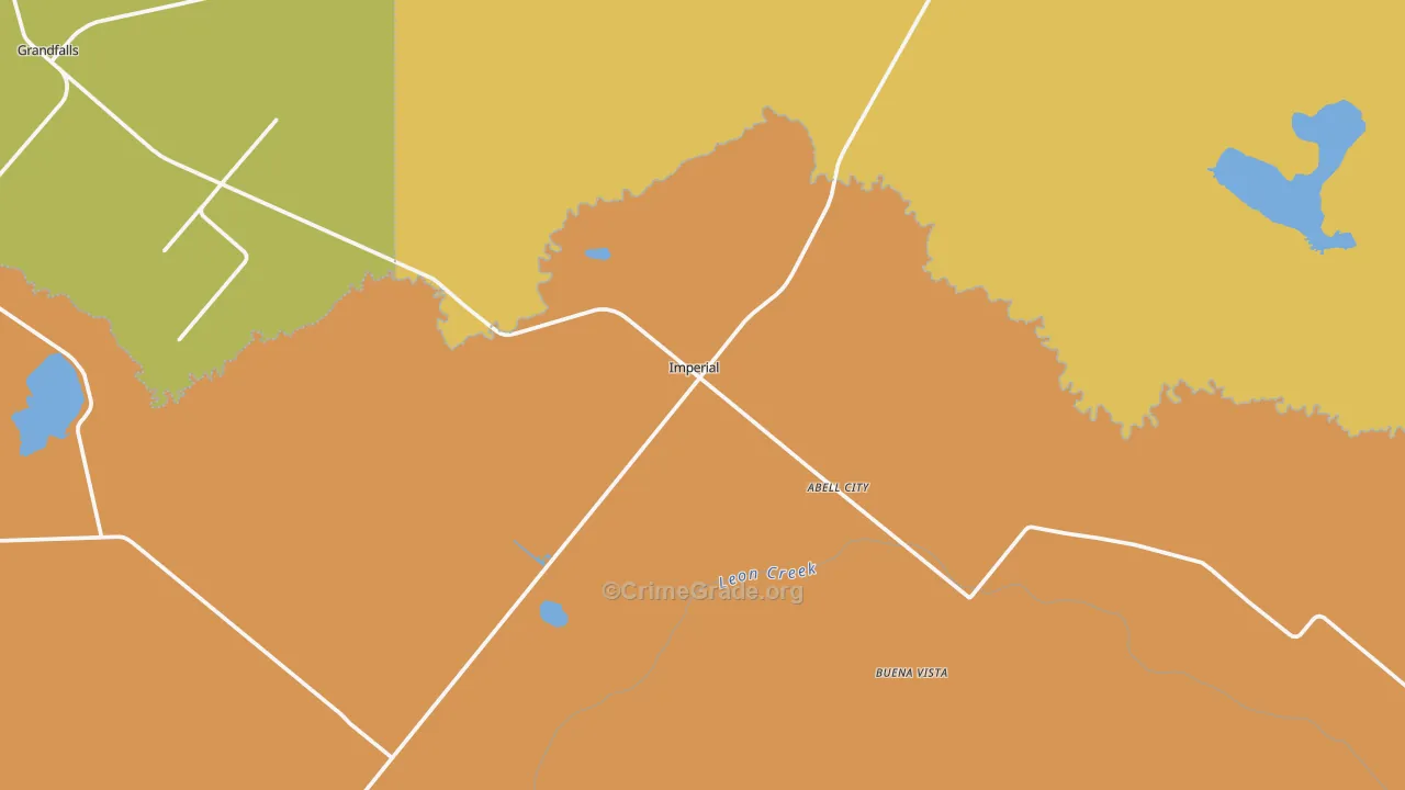 Imperial, TX Map of Arson Rates