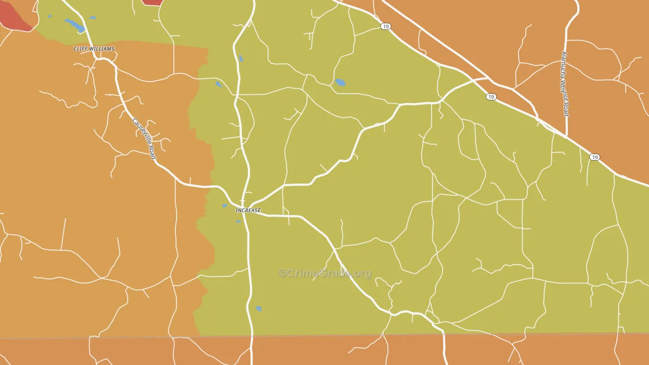 Increase, MS Map of Arson Rates
