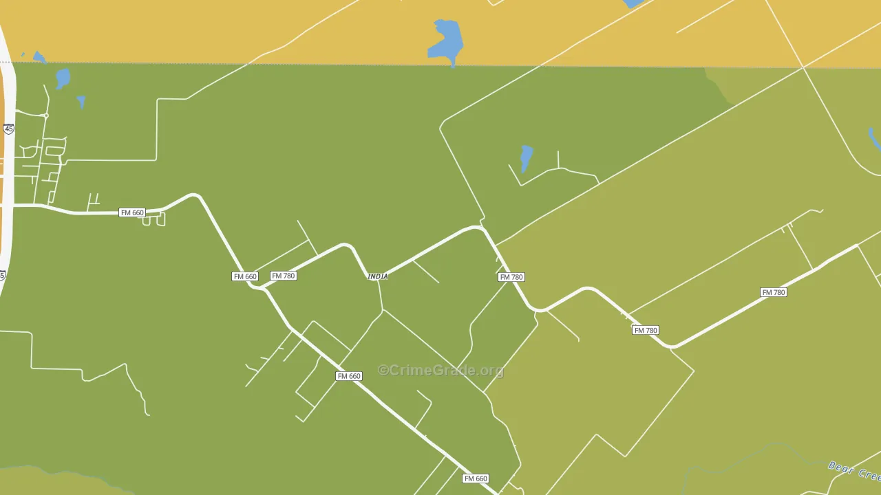 India, TX Map of Arson Rates