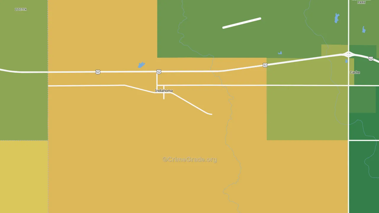 Indiahoma, OK Map of Arson Rates
