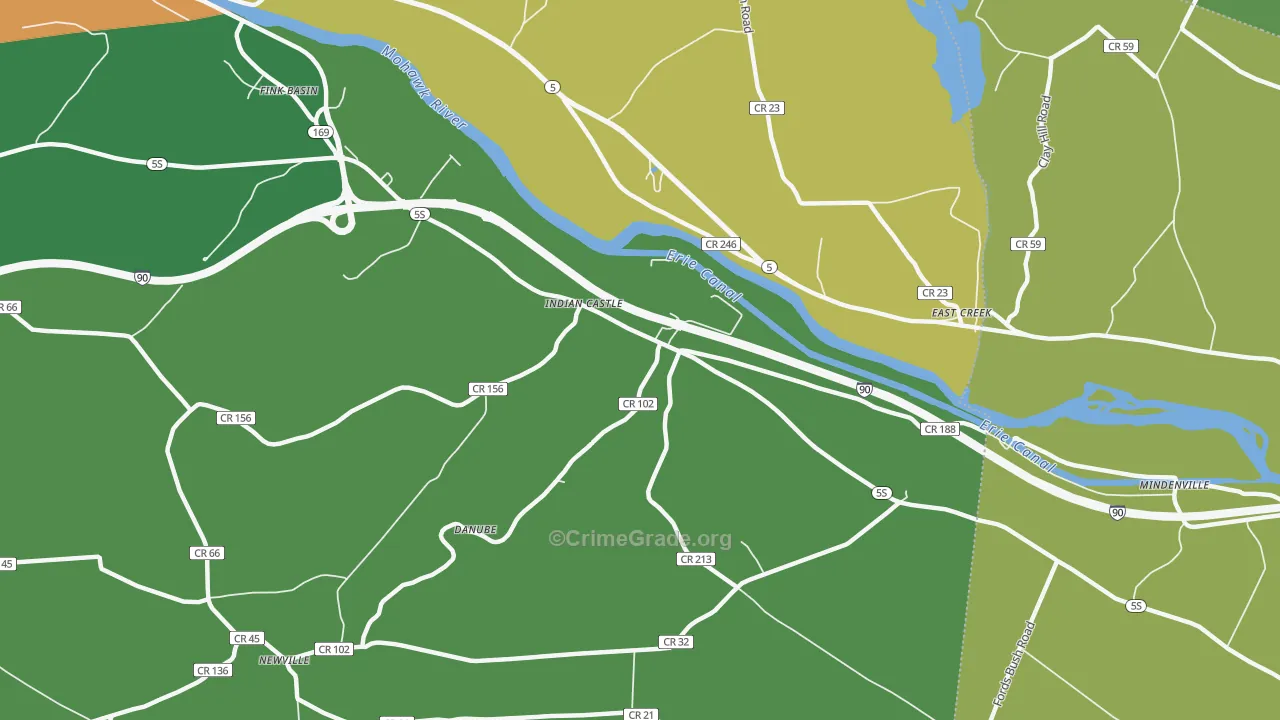 Indian Castle, NY Map of Arson Rates