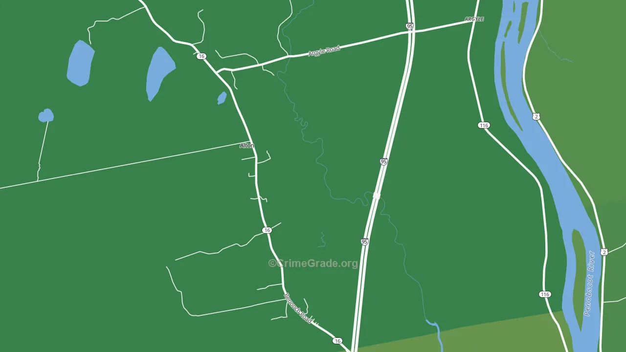 Indian Island Penobscot Indian Reservation, ME Map of Arson Rates