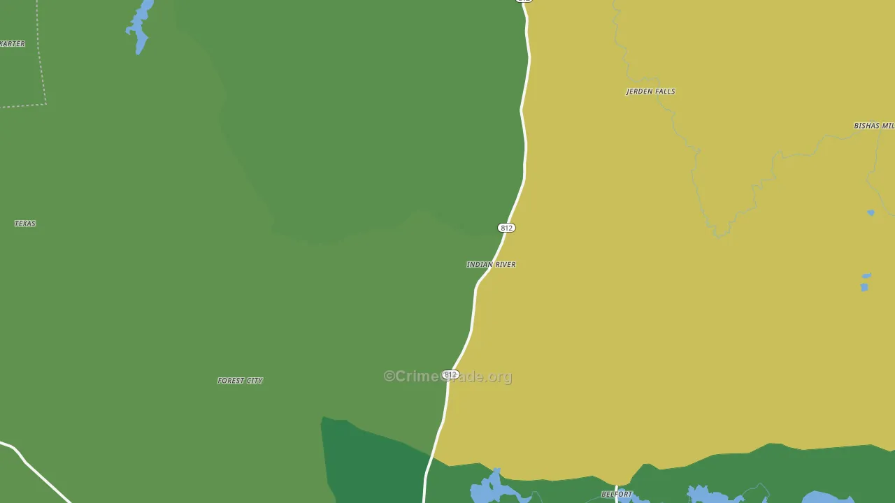 Indian River, NY Map of Arson Rates