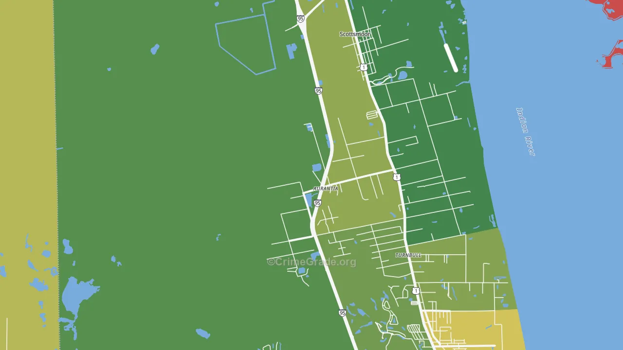 Indian River Park, Mims, FL Map of Arson Rates