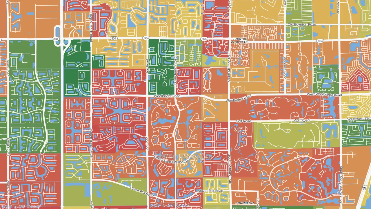Indian Spring, Boynton Beach, FL Map of Arson Rates