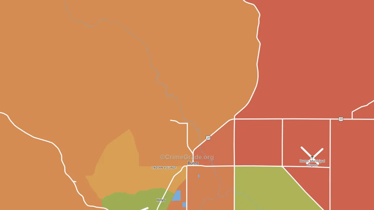 Indian Village, OR Map of Arson Rates