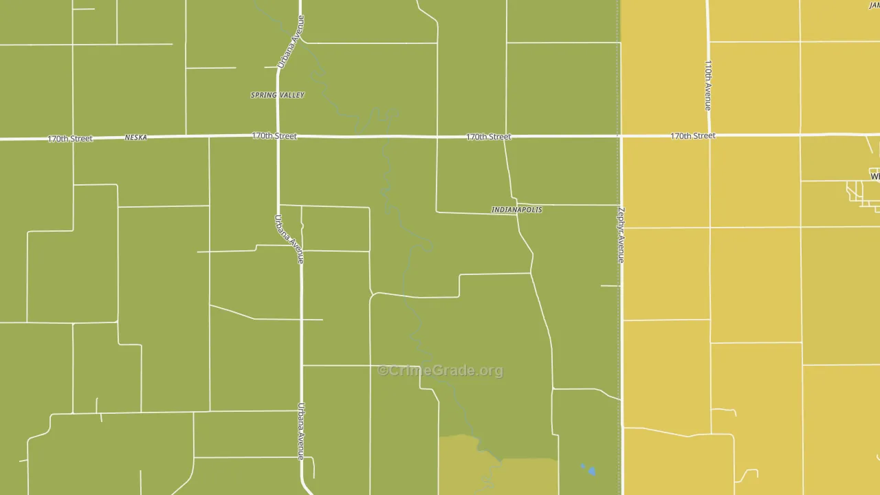 Indianapolis, IA Map of Arson Rates