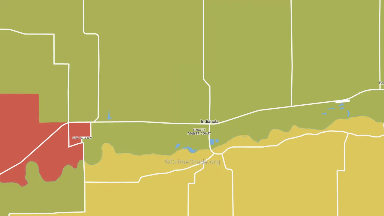 Indianola, NE Map of Arson Rates