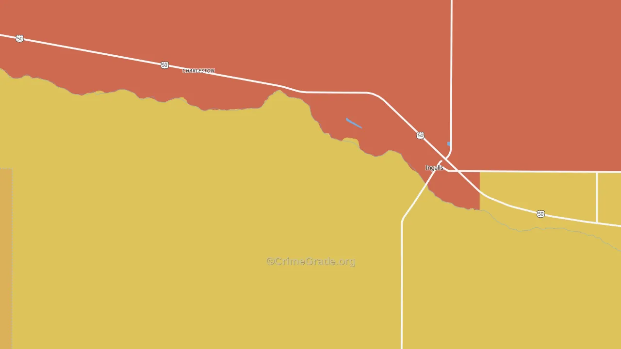 Ingalls, KS Map of Arson Rates