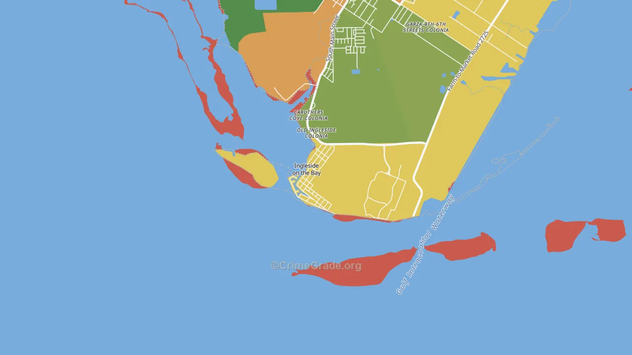 Ingleside on the Bay, TX Map of Arson Rates