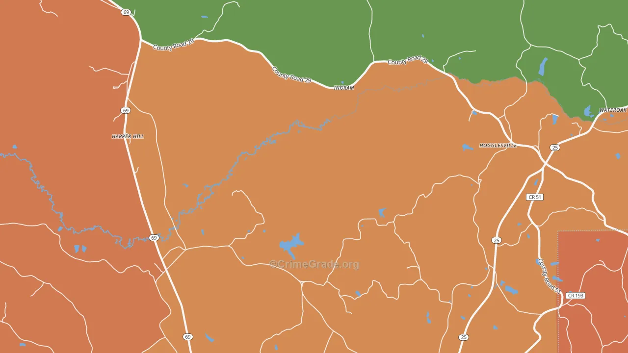 Ingram, AL Map of Arson Rates