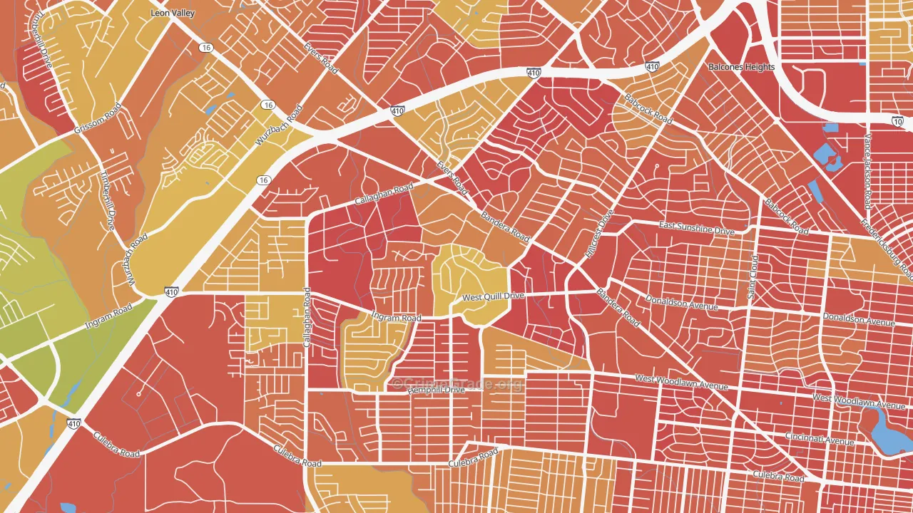 Ingram Hills, San Antonio, TX Map of Arson Rates