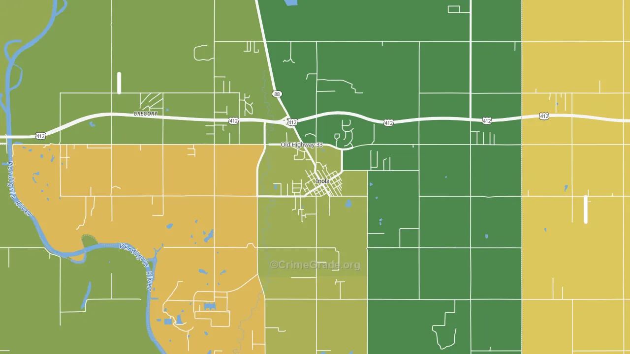 Inola, OK Map of Arson Rates
