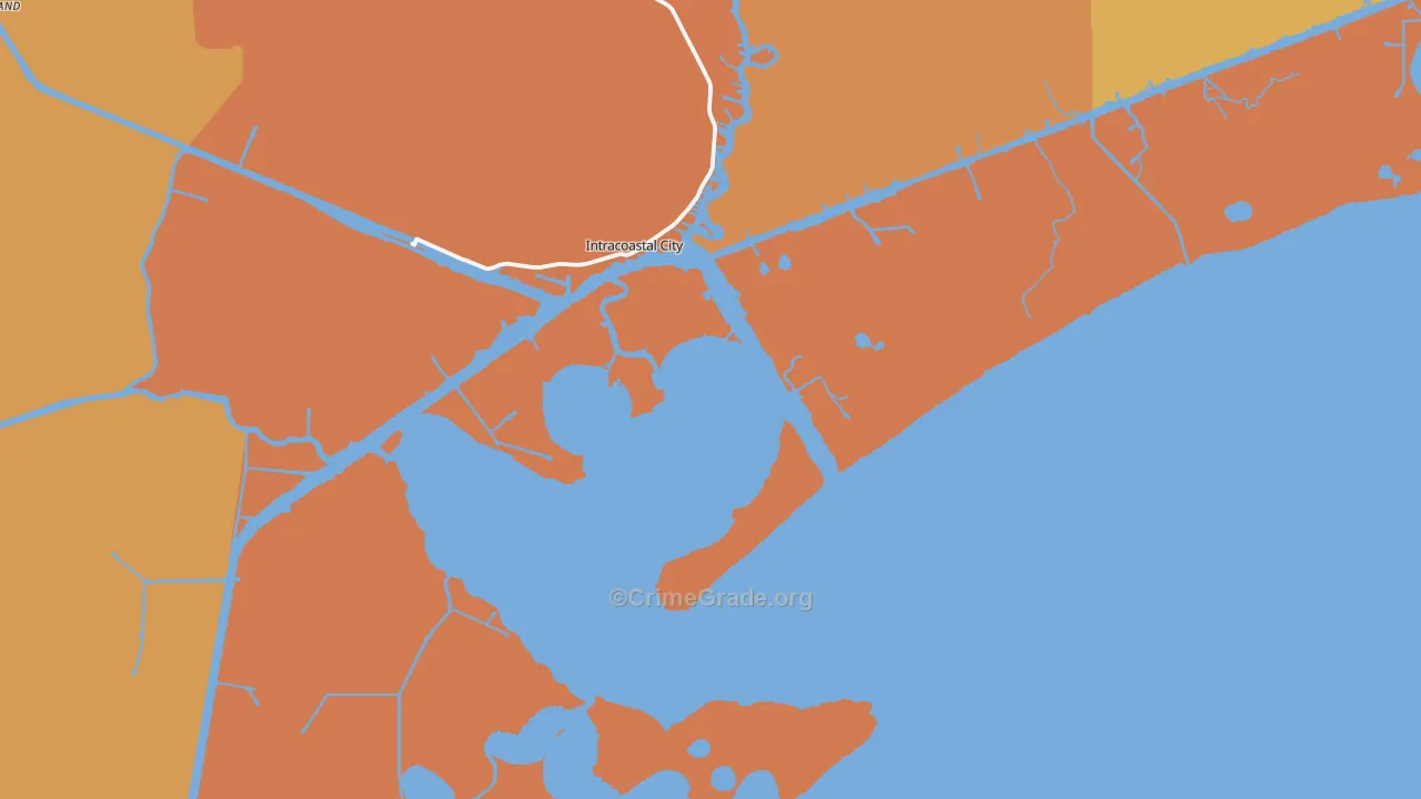 Intracoastal City, LA Map of Arson Rates