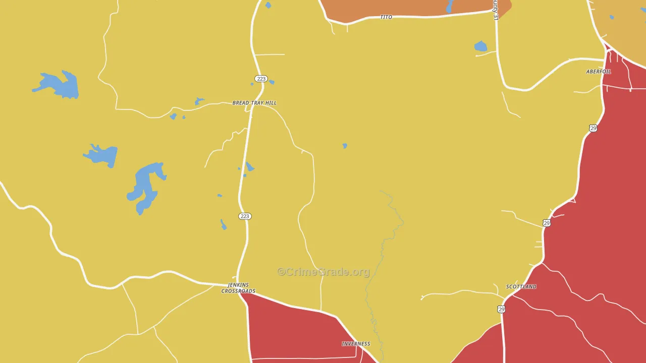 Inverness, AL Map of Arson Rates