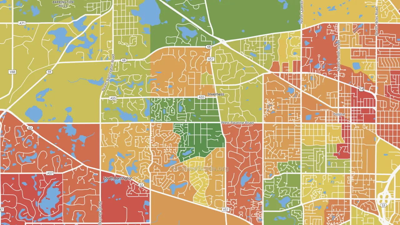 Inverness, IL Map of Arson Rates