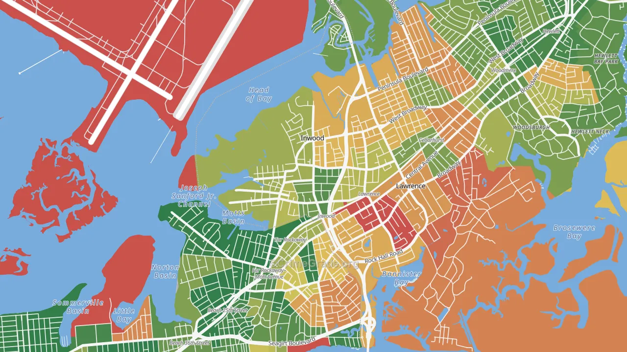 Inwood, NY Map of Arson Rates