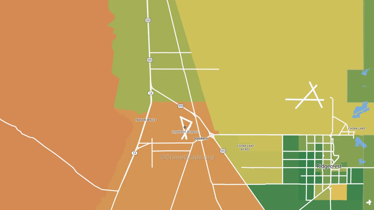 Inyokern, CA Map of Arson Rates