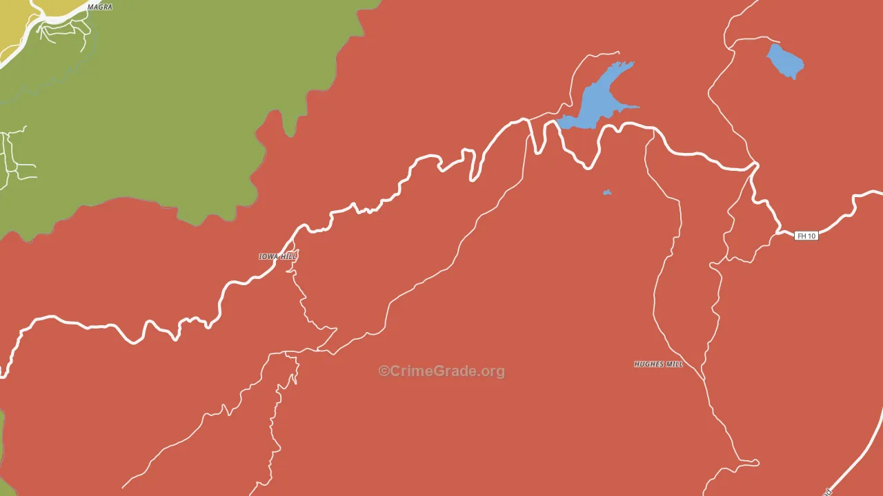 Iowa Hill, CA Map of Arson Rates