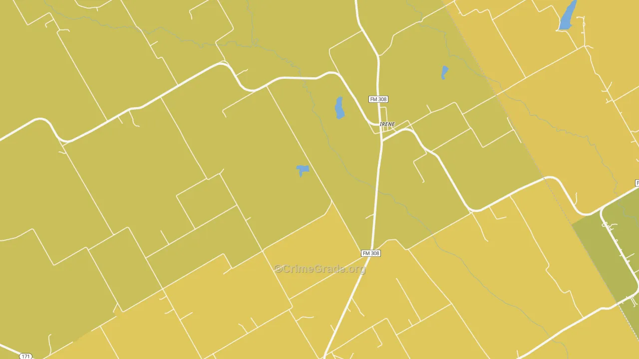 Irene, TX Map of Arson Rates
