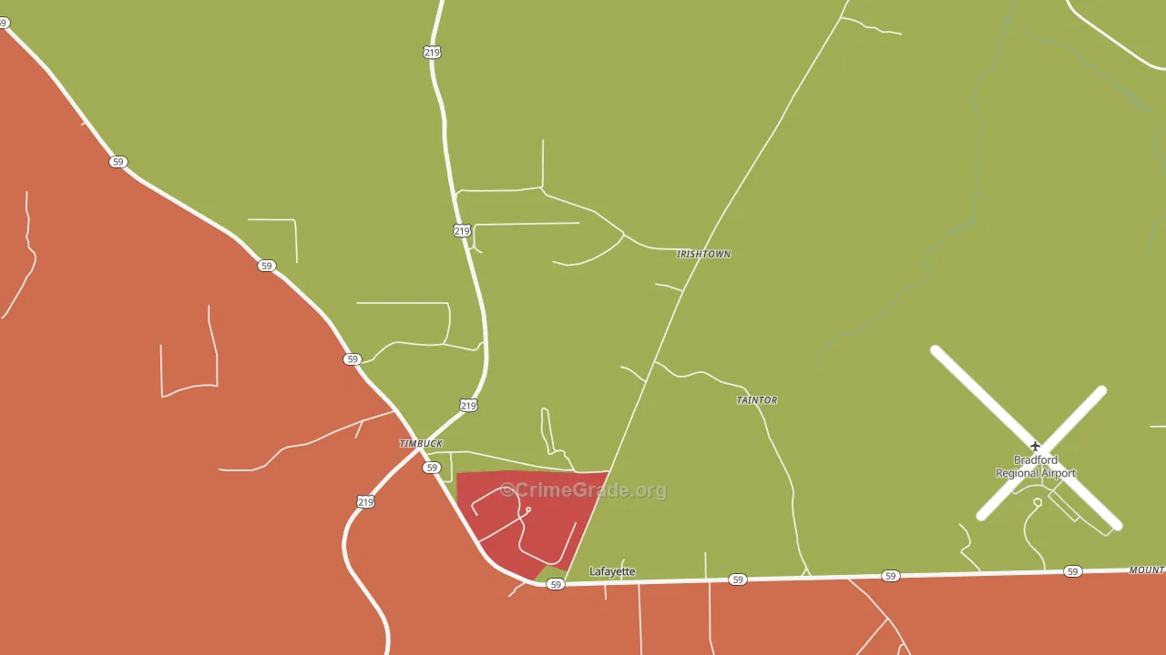 Irishtown, PA Map of Arson Rates