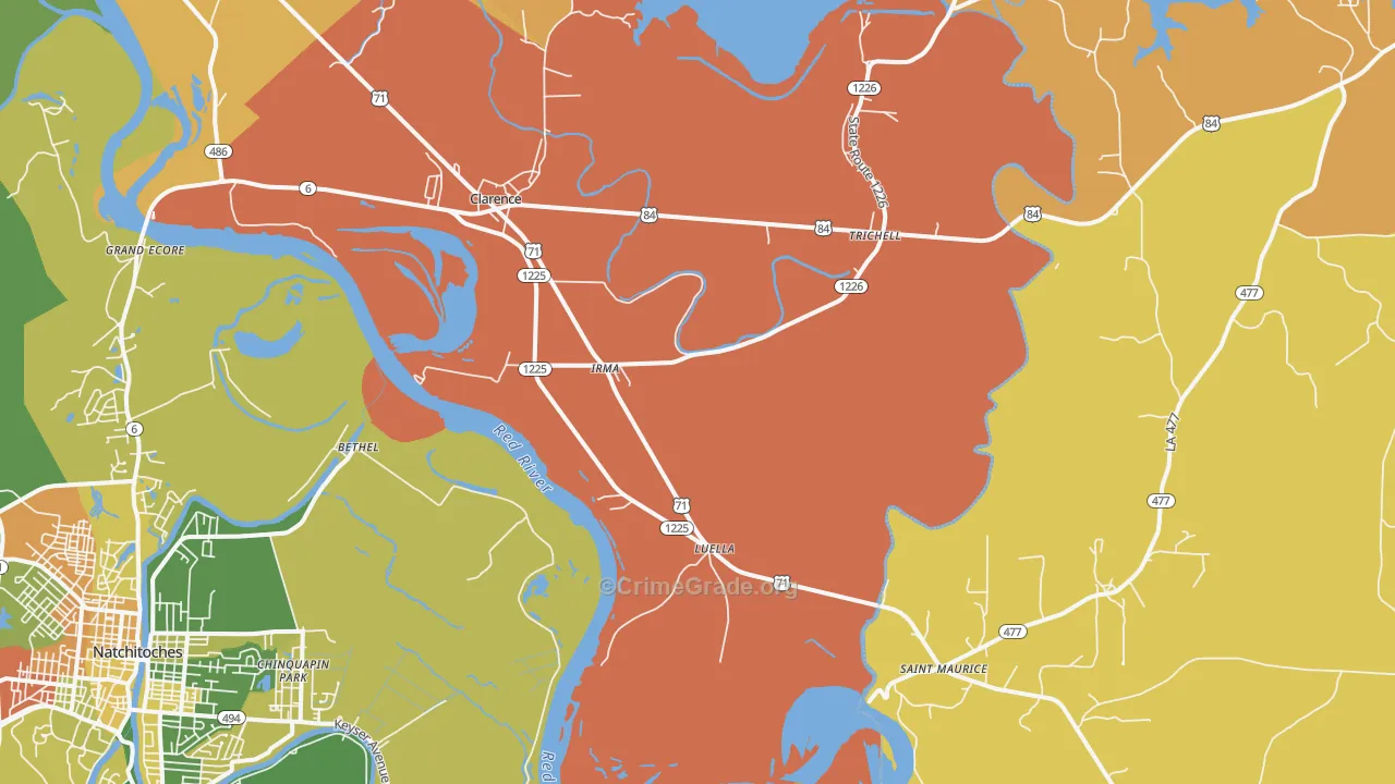Irma, LA Map of Arson Rates